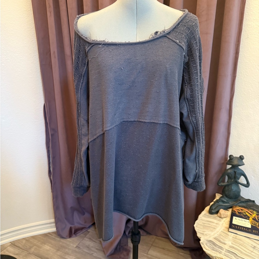 Free People Off-Shoulder Sweater - Gray